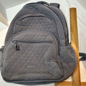 Vera Bradley Essential Large Backpack Napsack Rucksac Bag Carbon Gray Microfiber